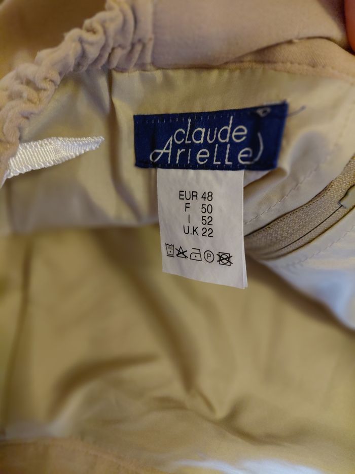 Jupe en velours beige crème - photo numéro 5