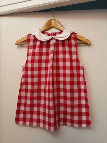 Blouse en vichy rouge et blanc Jacadi 12 ans