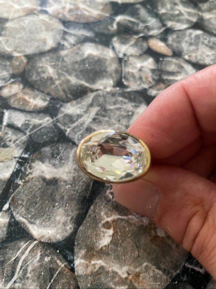 Bague en plaqué or avec pierre quartz