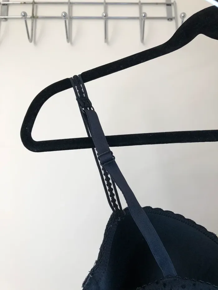 Soutien-gorge noir à pois Monoprix 90C - photo numéro 4
