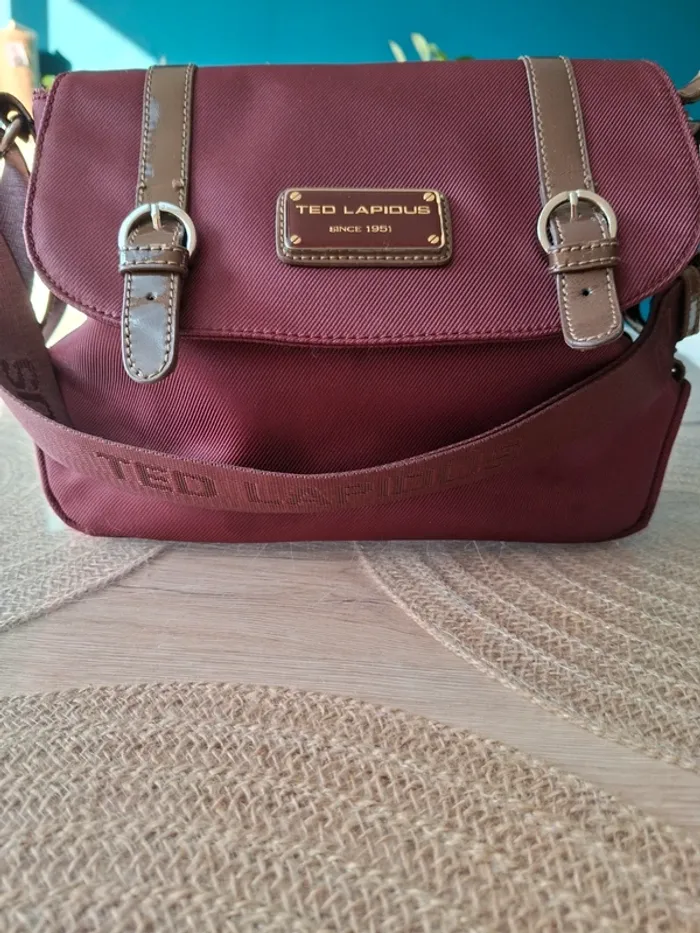 Sac bandoulière Ted Lapidus bordeaux - photo numéro 2