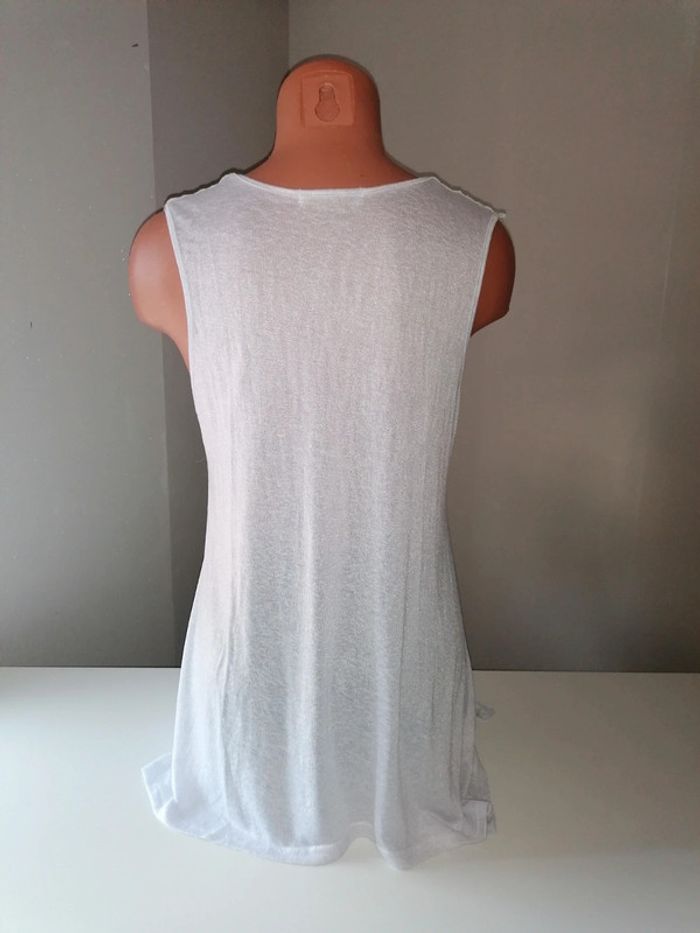 Tee-shirt assymétrique blanc transparent M - photo numéro 3