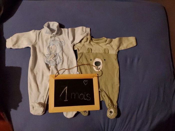 Pyjamas grenouillère x 2 en 1 mois