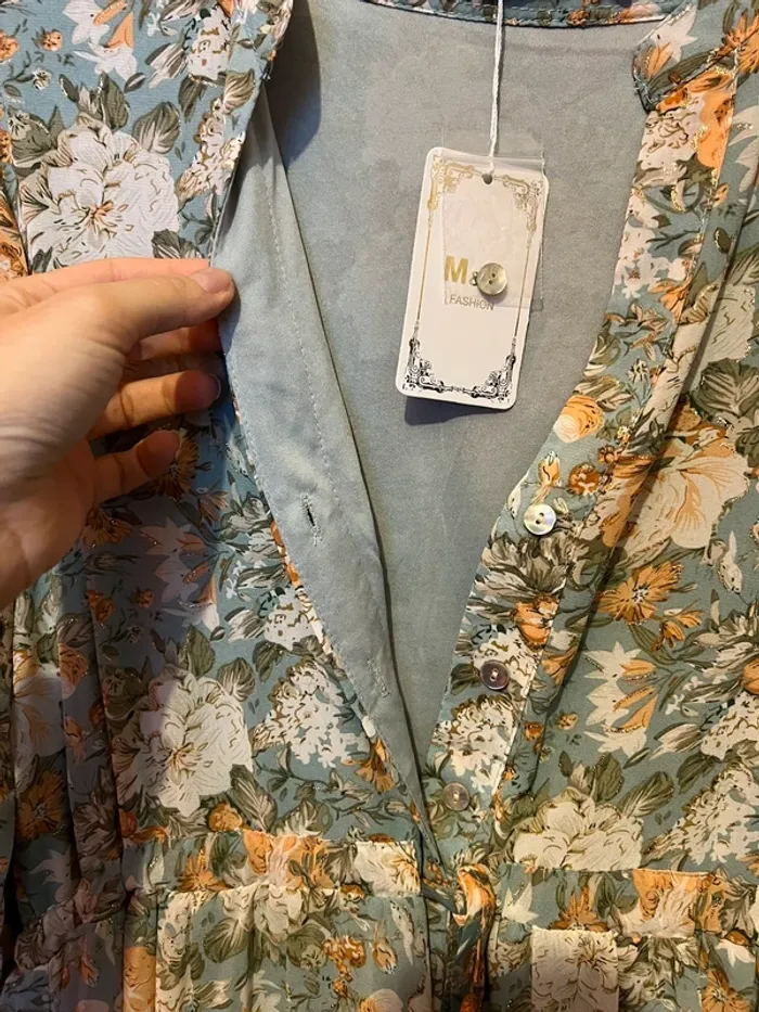 Robe imprimée bleue et orange neuve L/XL - photo numéro 8