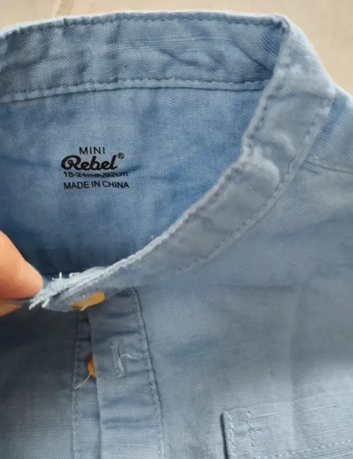 ensemble été garçon 18 24 mois mini rebel chemise short rayé - photo numéro 3