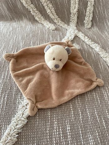Peluche Doudou plat 18cm Nicotoy ours marron Beige très bon état