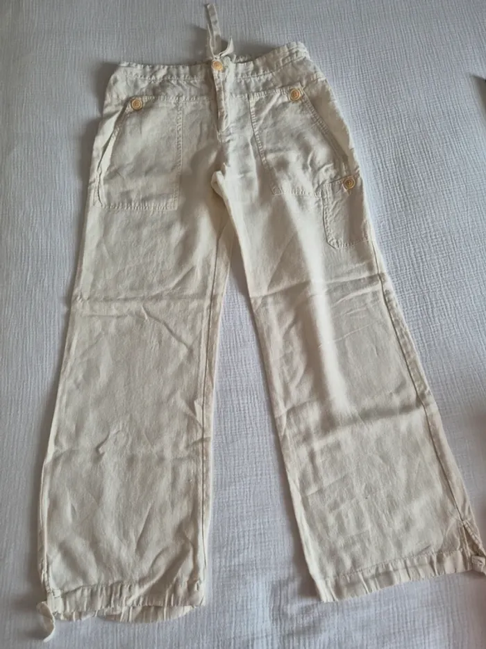Comptoir des cotonniers - Pantalon beige / écru taille 40 - photo numéro 5