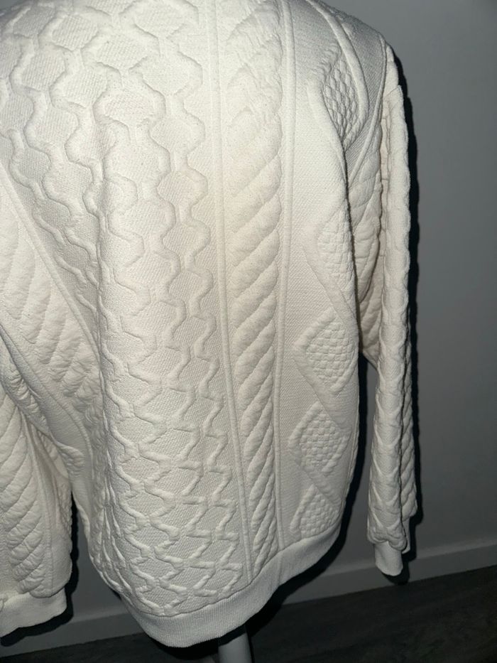 Sweatshirt oversize mailles torsades blanc Zara T36 S - photo numéro 5