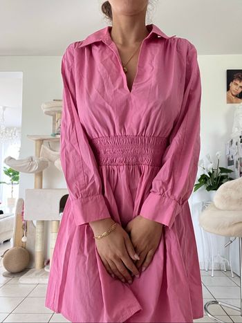 Robe chemise rose