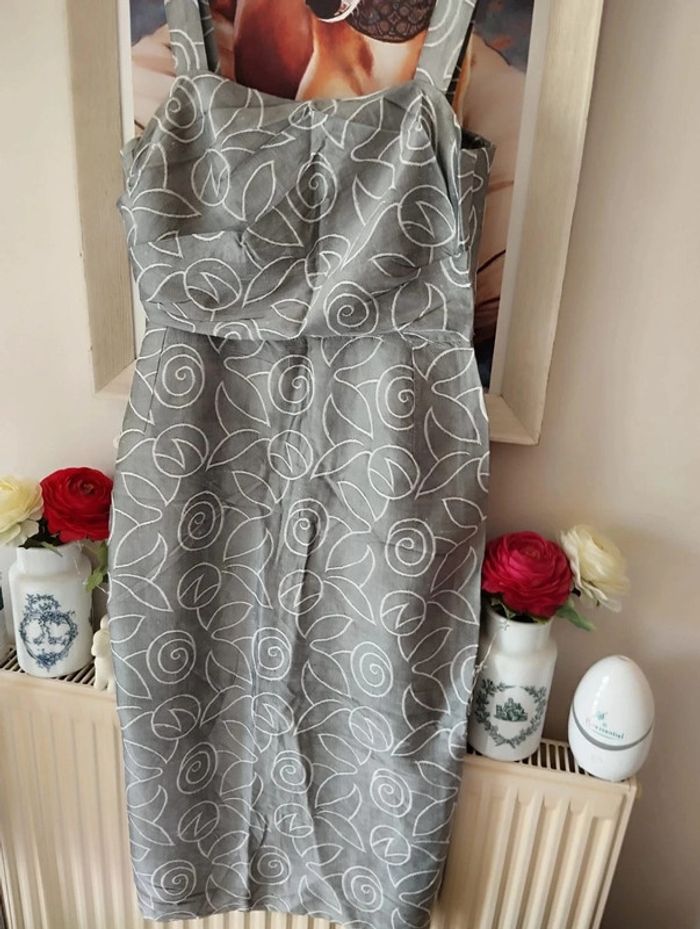 🌿Robe Drapée Motifs Fleuris Soie Sauvage T36/38🌿 - photo numéro 13