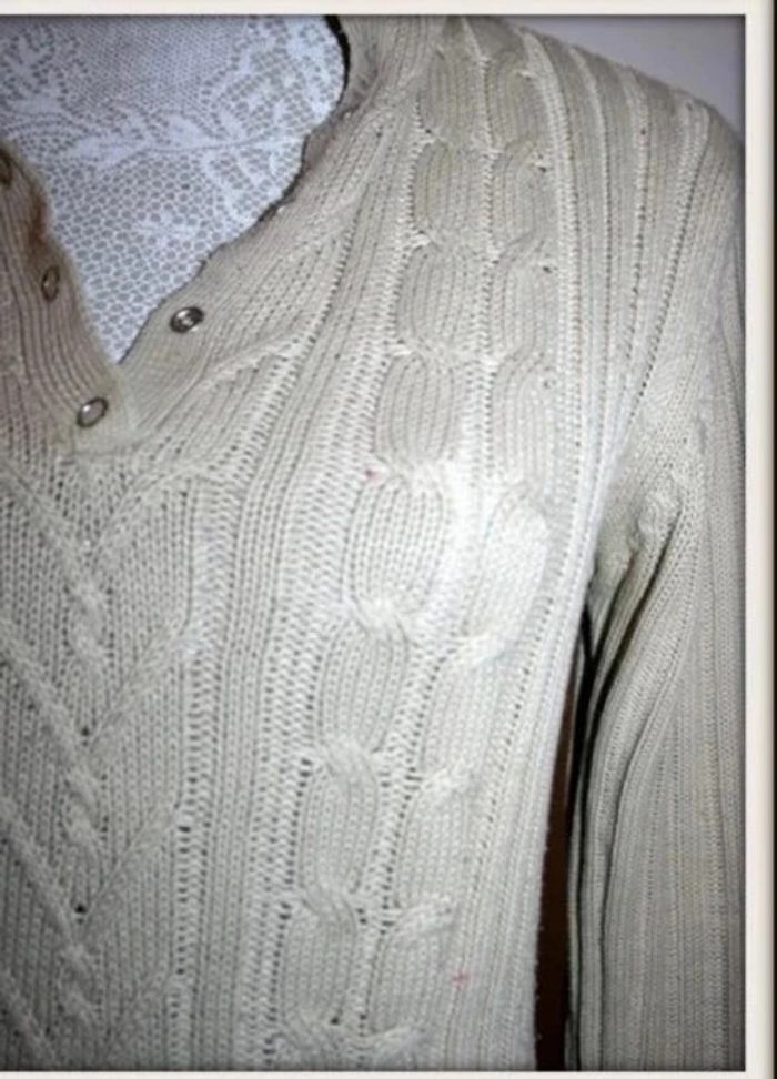 Pull beige à capuche La Redoute taille M - photo numéro 2