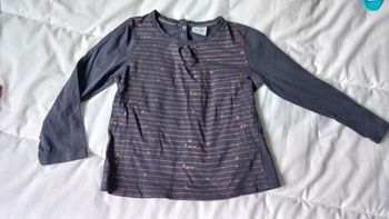 T-shirt bleu marine raye