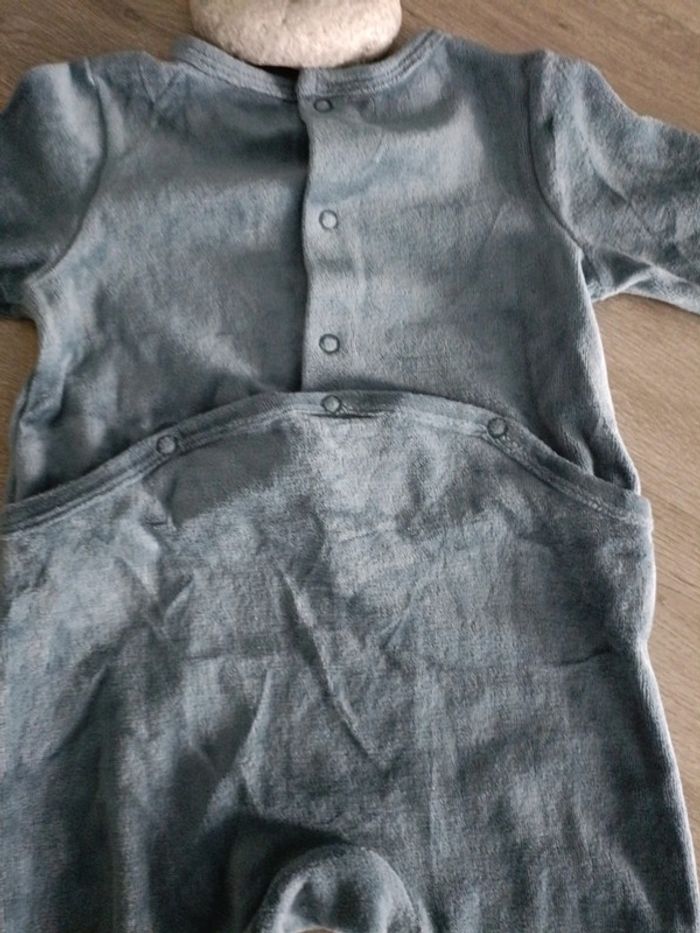 Pyjama velours bébé 9 mois bleu Marine Gémo – Très bon état - photo numéro 5
