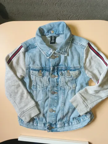 Veste jean manches tissu garçon 5 6 ans Denim& denim