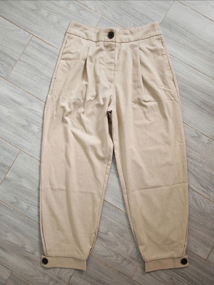 Pantalon beige chino Zara T.XS