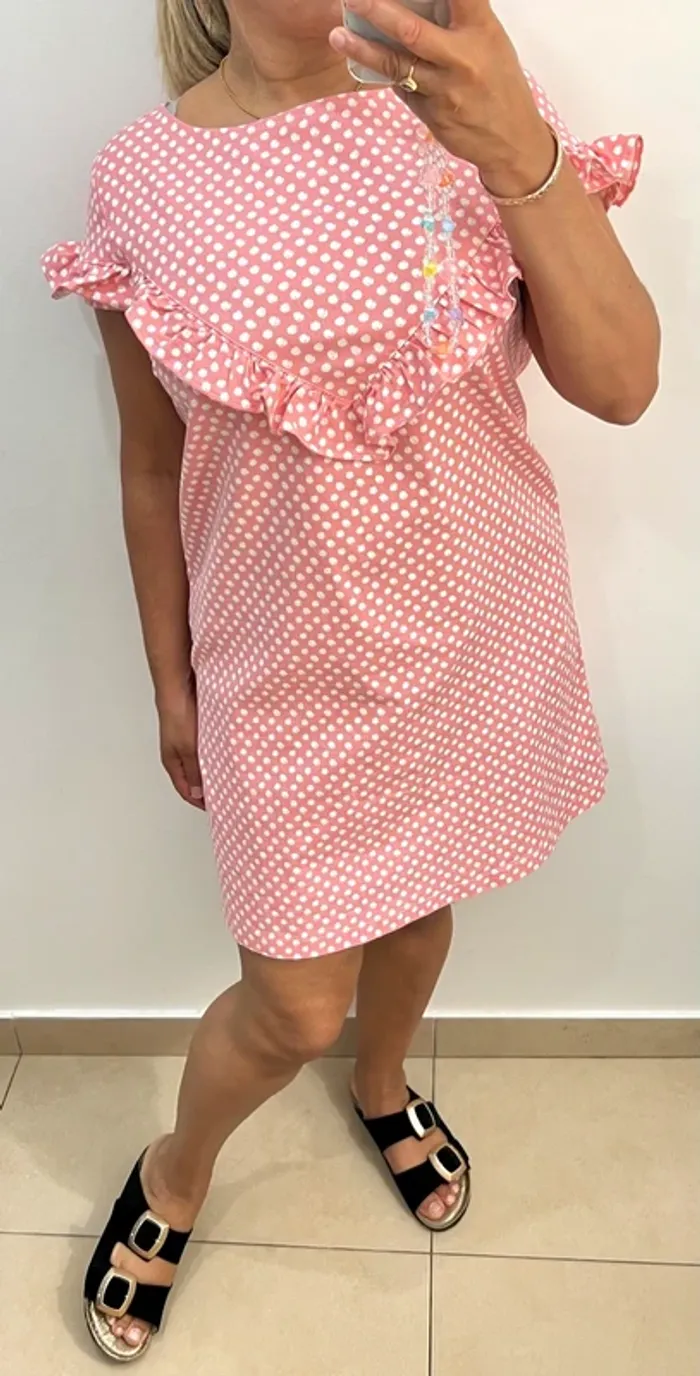 Robe droite imprimée pois Taille M - photo numéro 3