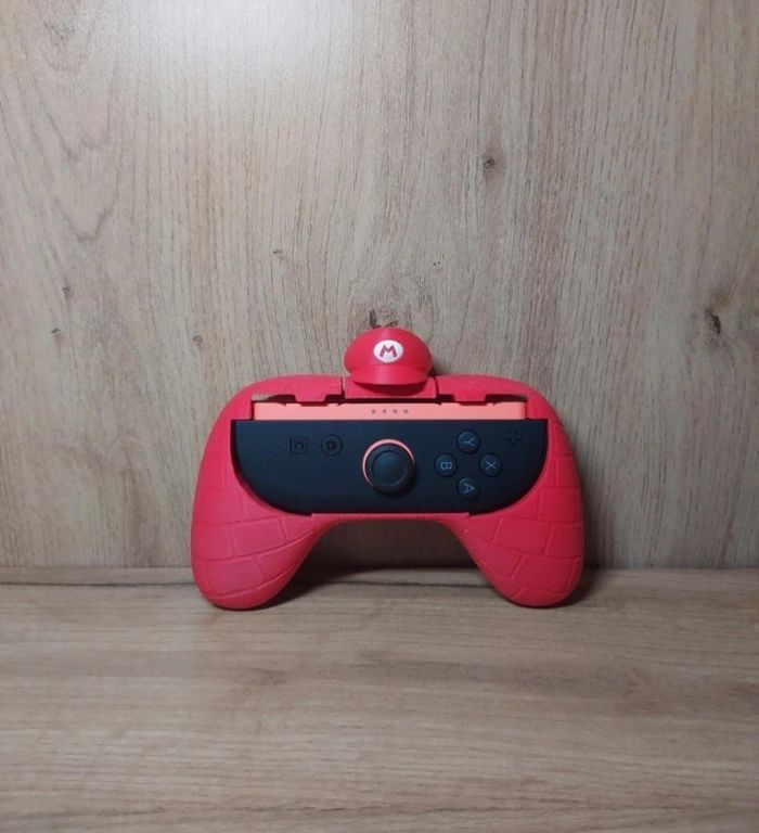 Manette Nintendo mario bros joycon grip switch 2 mario bros rouge neuf - photo numéro 3