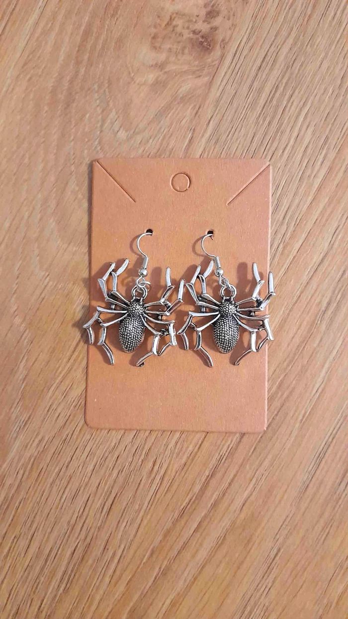 Boucles d'oreilles Halloween araignée - photo numéro 2
