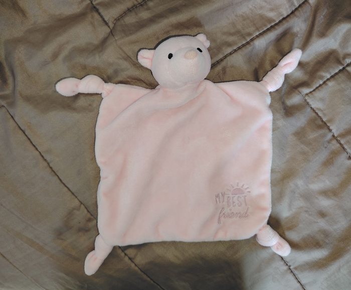 Doudou ours plat rose my best friend grain de blé