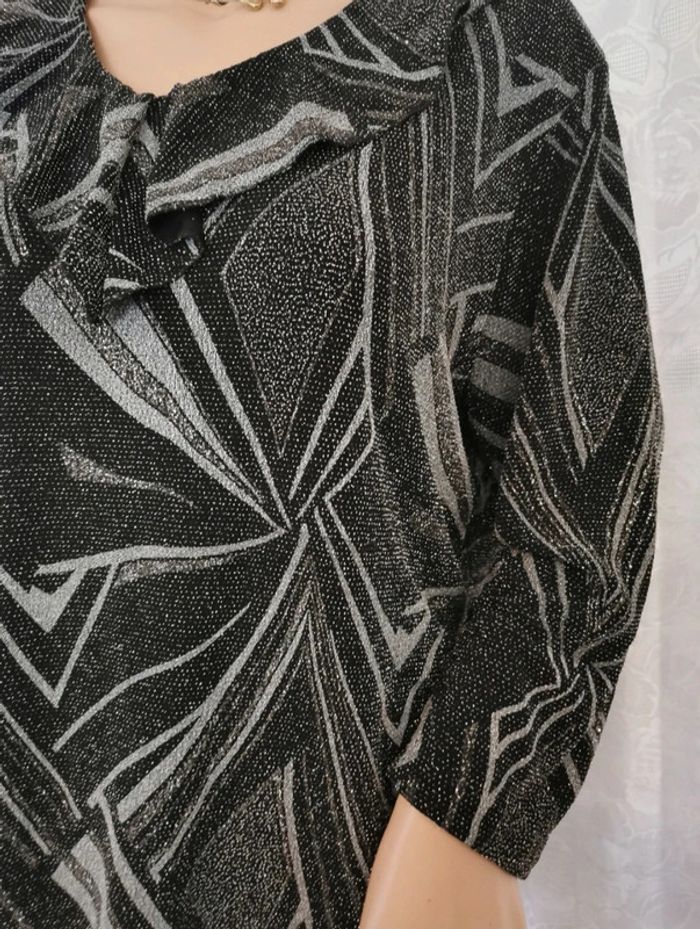 Blouse. Noir et argent. Taille 42.Fafa Mod Paris - photo numéro 3