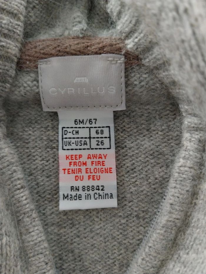 Gilet bébé à capuche gris 6 mois - photo numéro 2