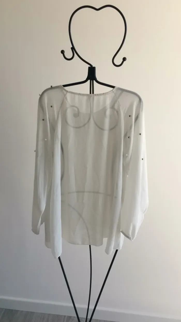 Blouse blanc/crème perle - photo numéro 3