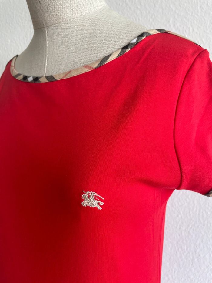 Robe t-shirt rouge logo Burberry - photo numéro 3