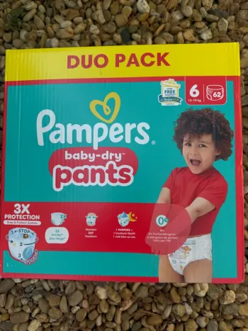 Couches Pampers baby dry pants taille 6 Duo pack