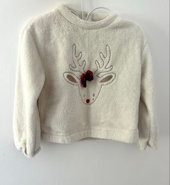 Sweat renne en fausse fourrure  Couleur écru  Vertbeaudet taille 3 ans 97cm  Longchamp