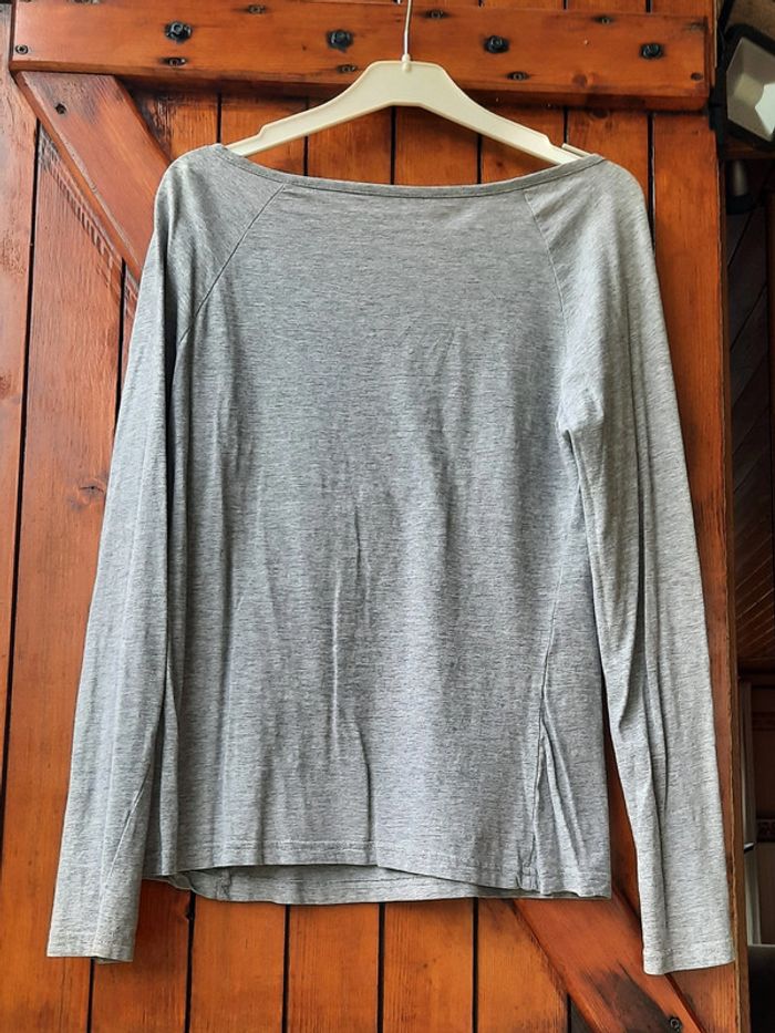 T-shirt femme gris manches longues, taille 38 - photo numéro 2