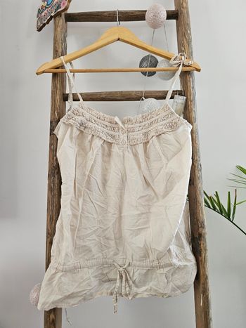 Débardeur Esprit beige taille 38 M peplum