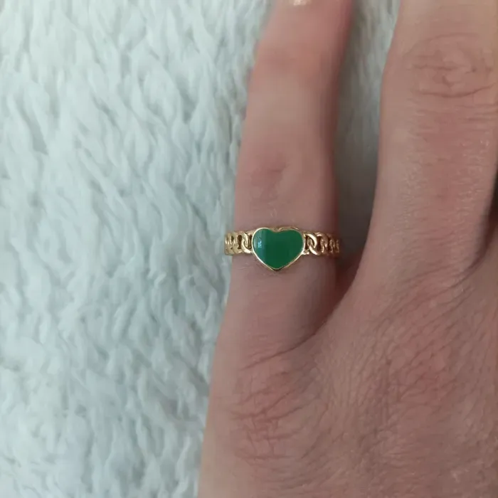 Bague coeur vert Bohm - photo numéro 3