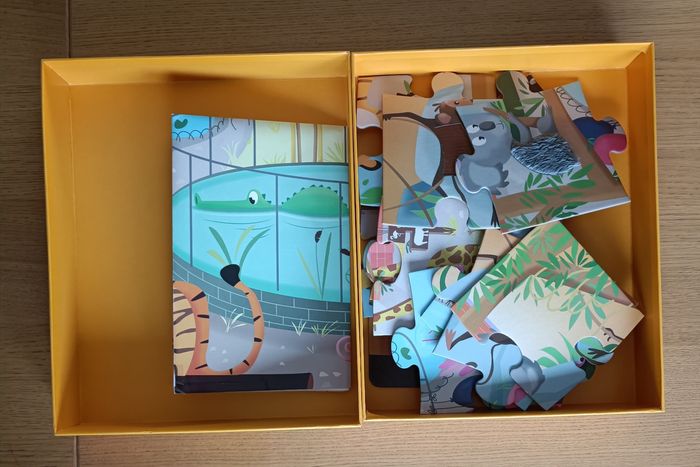 Puzzle géant tactile Janod "Journée au zoo" 20 pièces 2 ans - photo numéro 10