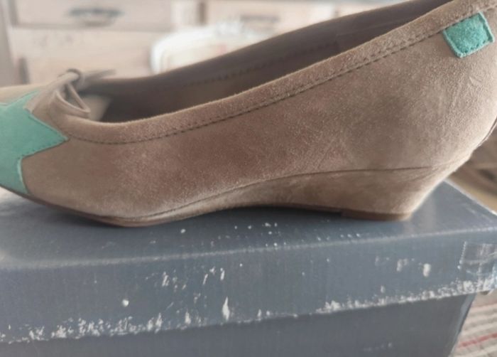 Ballerines compensées cuir Reqins neuves - photo numéro 3