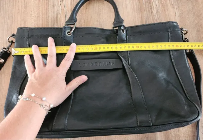 sac a main longchamp 3D édition limitée en cuir de veau noir,porté main épaule bandoulière - photo numéro 12