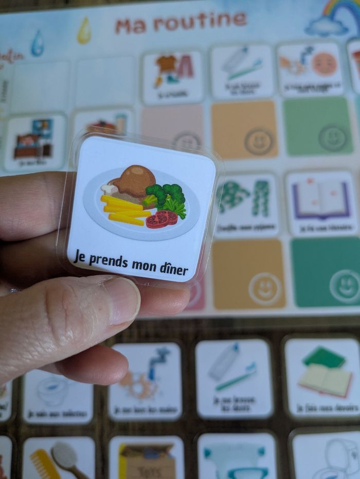 Tableau de routine Enfant Arc-en-ciel – Tableau Visuel Matin Soir - photo numéro 2