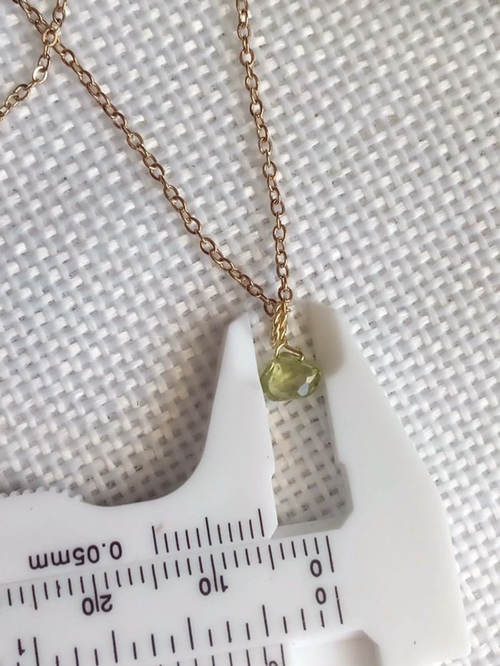 Collier pierre de péridot naturelle à facettes - photo numéro 3