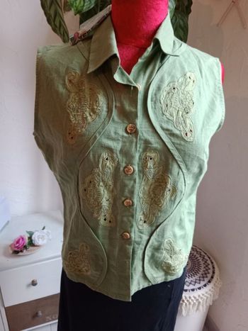 Chemise sans manches en lin -L
