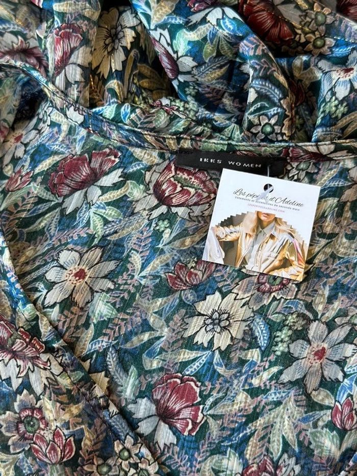 Robe longue en voile imprimé fleuri et lurex, taille 38 - IKKS - photo numéro 6