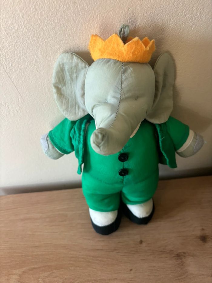 Vintage ancienne peluche éléphant babar puffalump toile de parachute - photo numéro 2