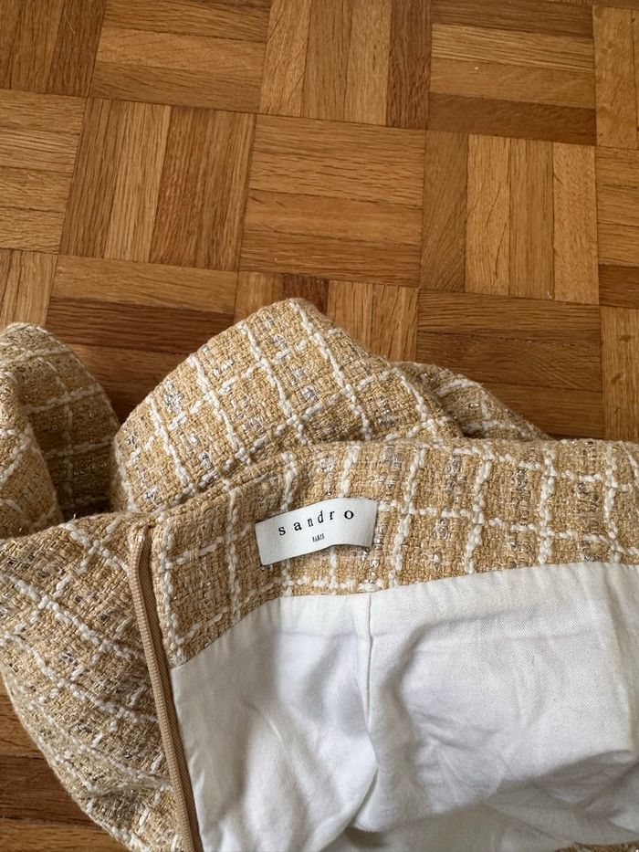 Mini jupe Sandro taille 36 jaune et blanche - photo numéro 5