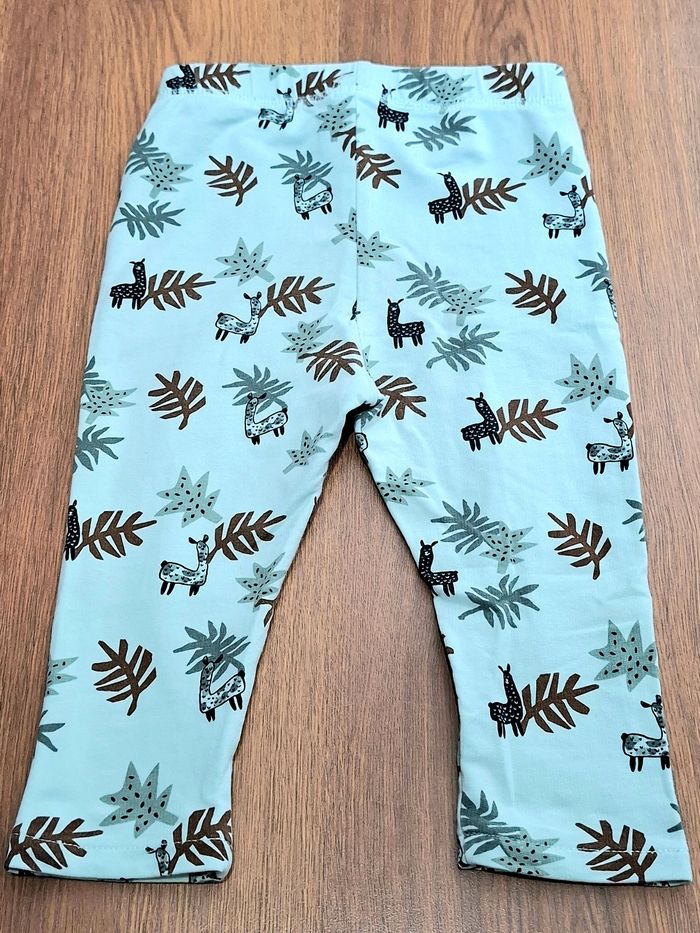 Jogging léger / bas de pyjama bébé – Gémo 18 mois – vert menthe motif lama & alpaga - photo numéro 4