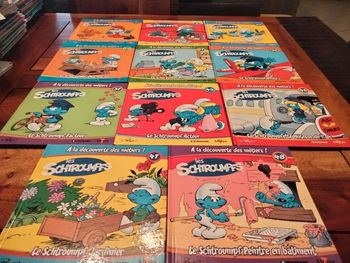 Lot de 11 livres à la découverte des métiers les Schtroumpfs Altaya