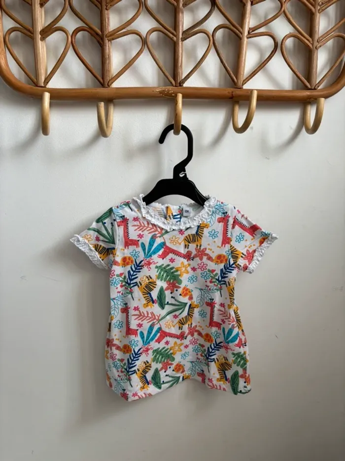 T-shirt animaux coloré 12 mois
