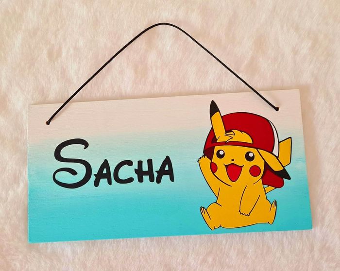 Plaque de porte personnalisée pikachu