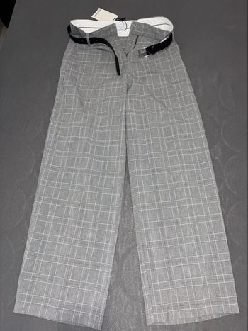 Pantalon tailleur à carreaux avec ceinture Bershka S 