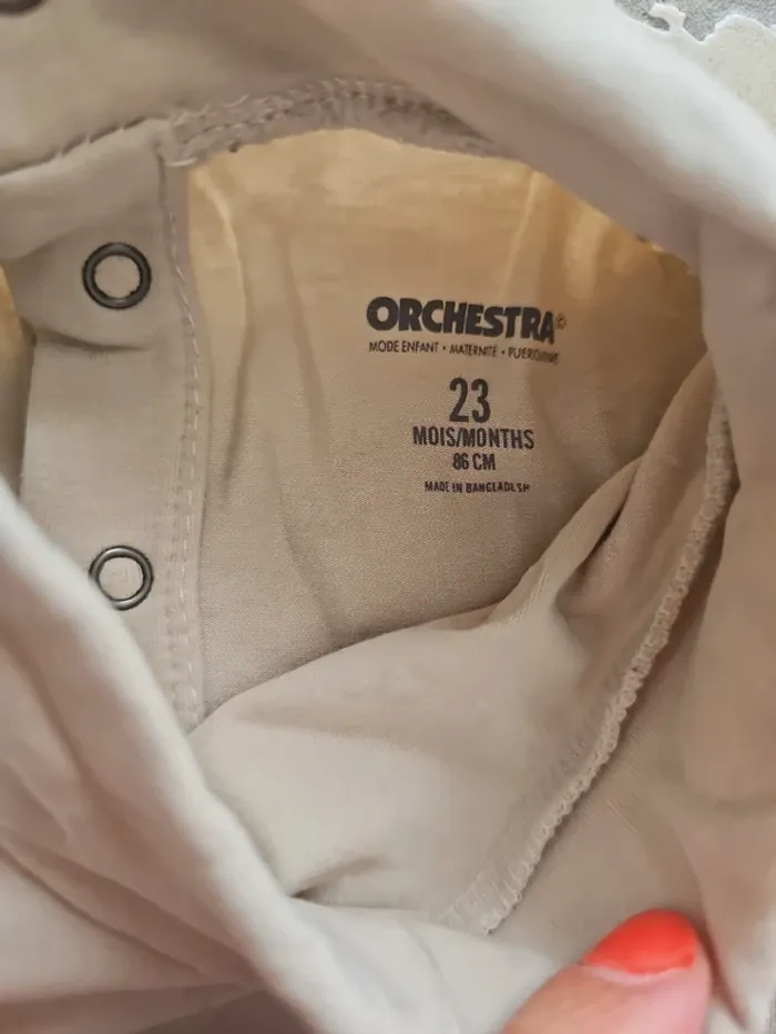 Lot 2 tee-shirt col roulé crème/vert - Orchestra - 23 mois/86 cm - photo numéro 4