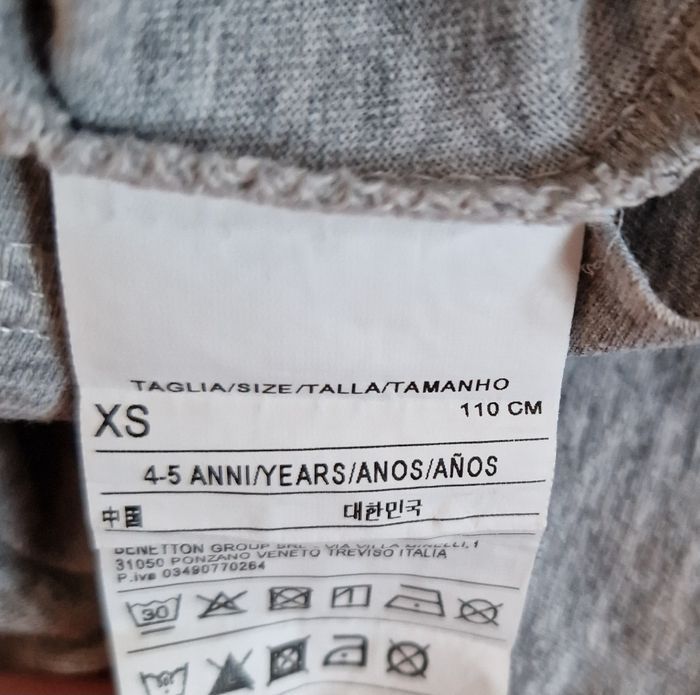 Tee-shirt manches longues mixte United colors of benetton gris 110 cm - photo numéro 2