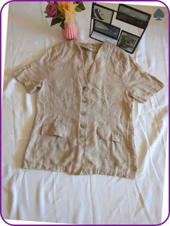 Blazer manche courte en lin