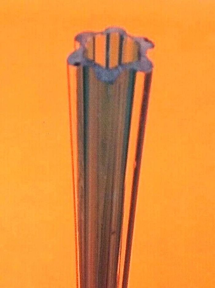 Années 1970 Vase soliflore " pied d' éléphant " Verre transparent / turquoise - photo numéro 4